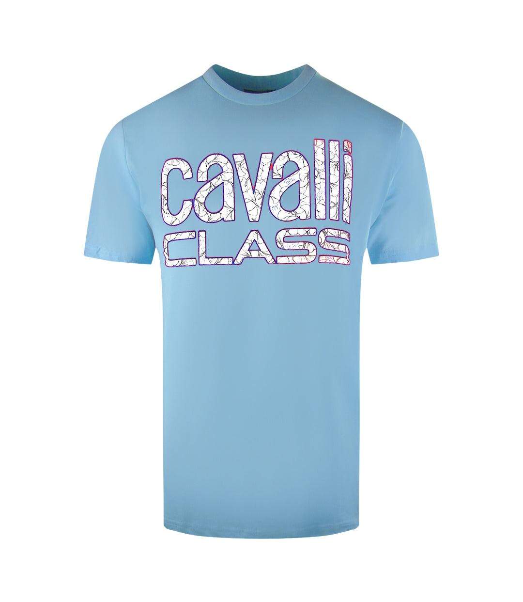 T-shirt Motif Floral Homme Bleu Cavalli Class-1