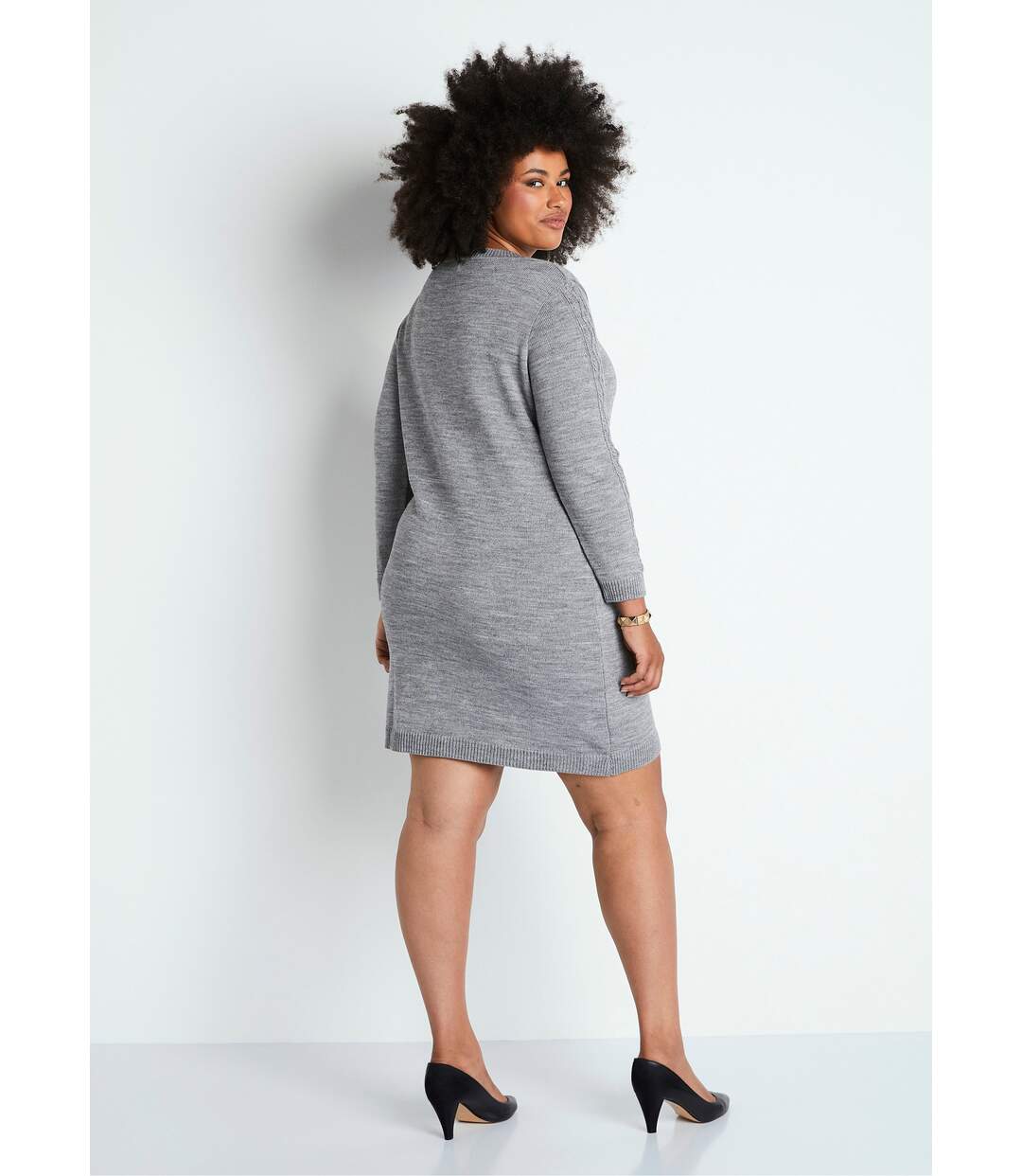 Robe pull courte maille fantaisie-2