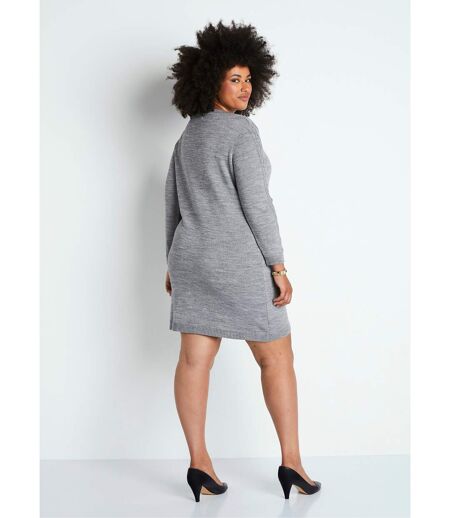 Robe pull courte maille fantaisie