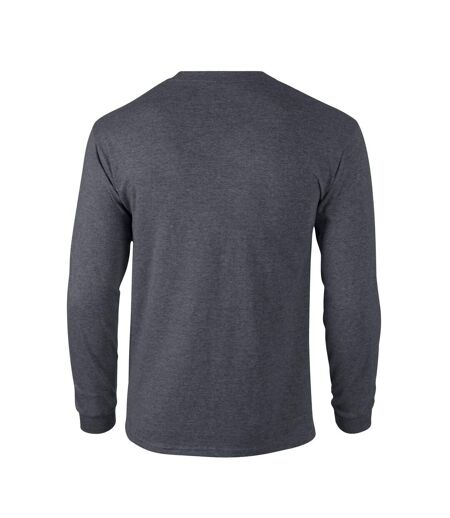 Gildan Unisex Adult Ultra Heather Cotton Long-Sleeved T-Shirt (Dark Heather)