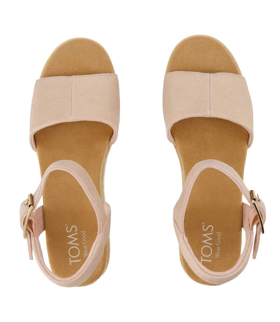 Womens/ladies Darya Espadrille Wedge Sandals Pink Toms-3
