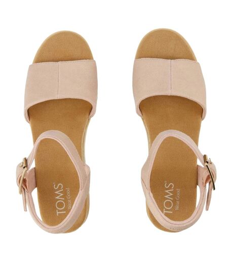 Womens/ladies Darya Espadrille Wedge Sandals Pink Toms