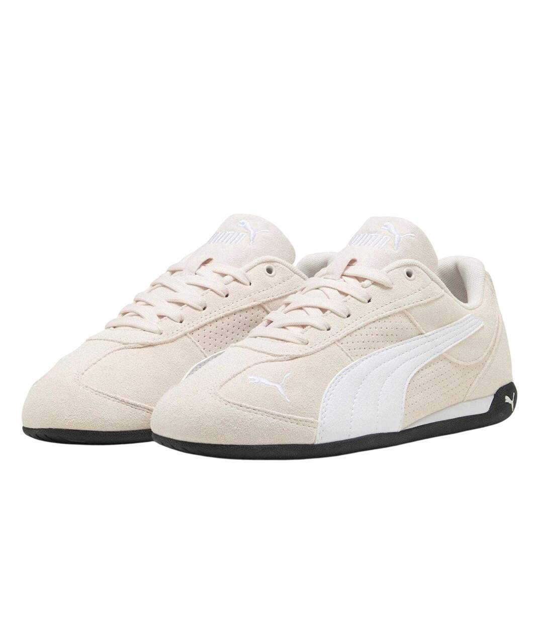 Womens/ladies Replicatch Suede Trainers Pink White Puma-1