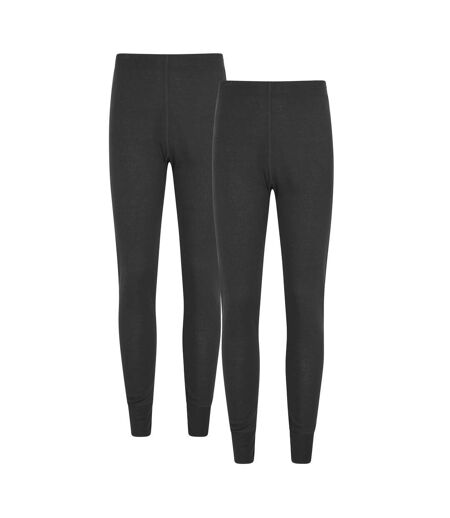 Mountain Warehouse Womens/Ladies Talus Thermal Base Layer Leggings (Pack of 2) (Black) - UTMW2110