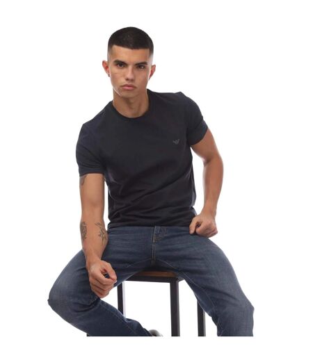 Pack Of 2  Mens Plain T-shirt  Navy Green Emporio Armani