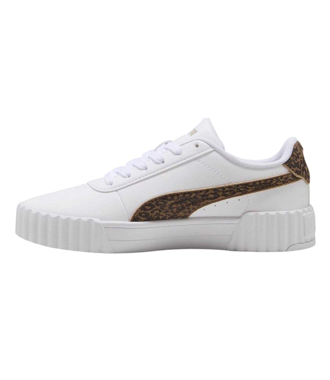 Womens/ladies Carina 3.0 Leopard Print Platform Shoes White Leopard Puma-2