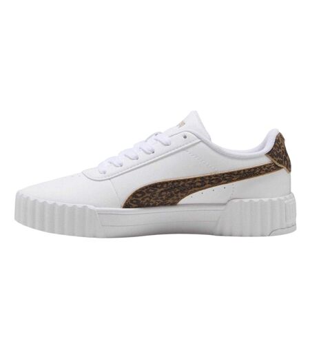 Womens/ladies Carina 3.0 Leopard Print Platform Shoes White Leopard Puma