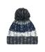 Bonnet Corkscrew Bleu Sombre Blanc Beechfield-1