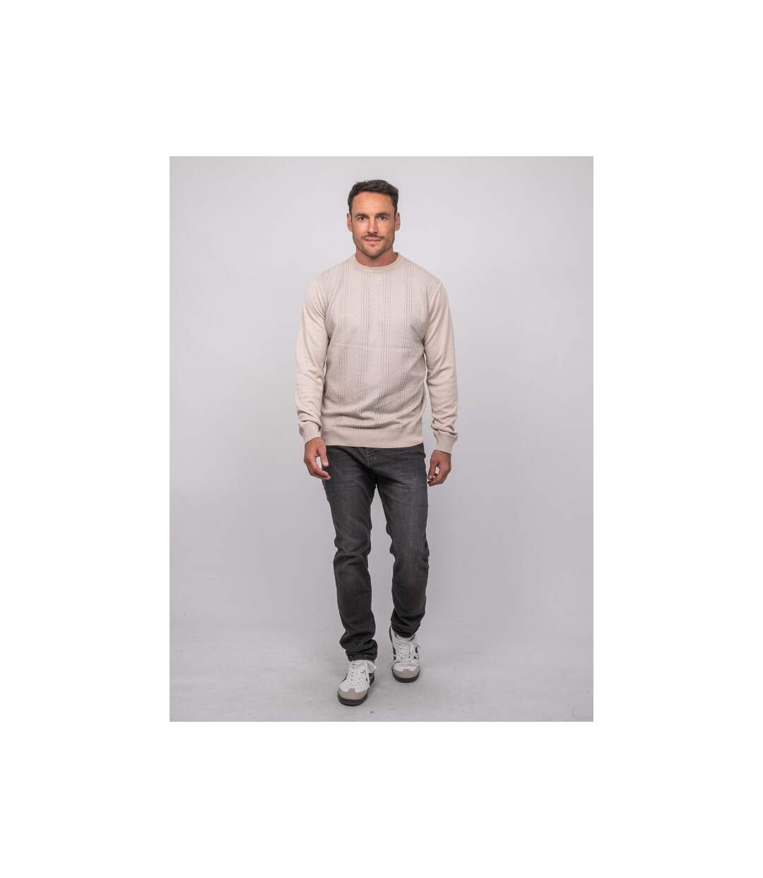 Pull fin col rond jacquard LORANCH-4