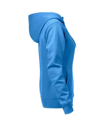 Womens/ladies Overhead Full Zip Hoodie Ocean Blue Printer