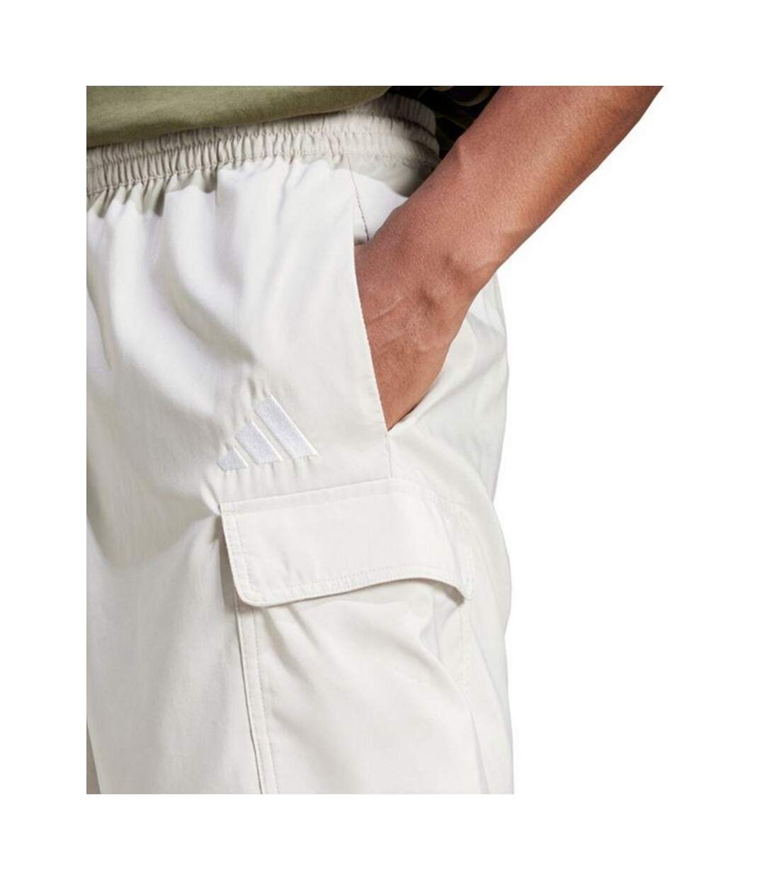 Short À Poches Style Petit Logo Essentials Homme Blanc Adidas-4