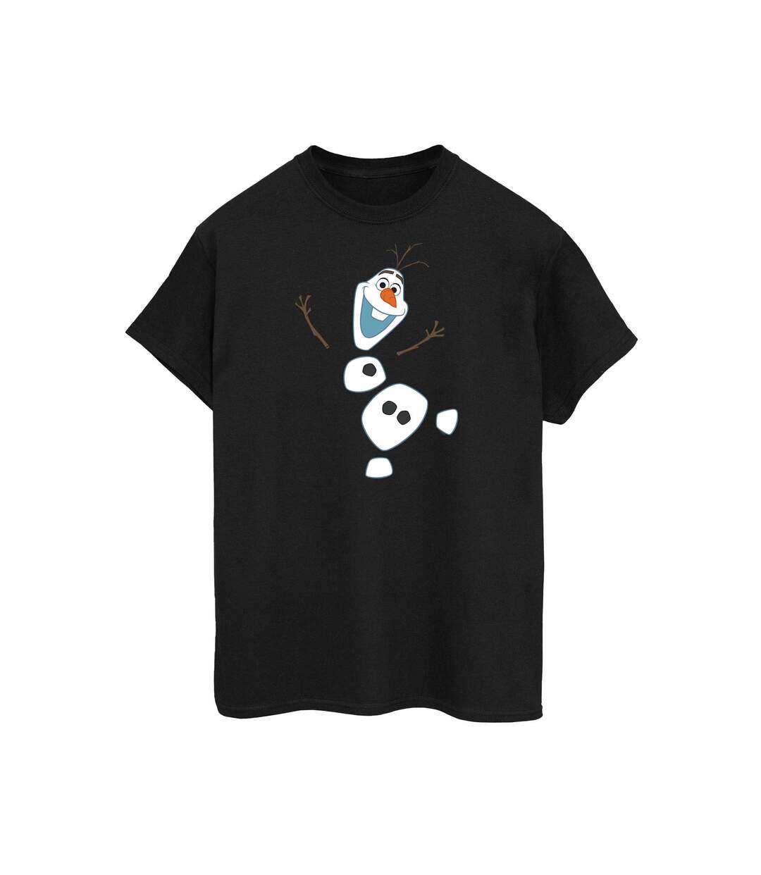 Disney Womens/Ladies Frozen Olaf Deconstructed Cotton Boyfriend T-Shirt (Noir) - UTBI48134-1