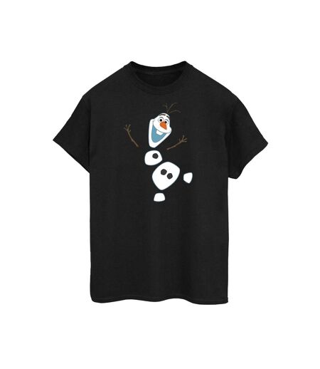 Disney Womens/Ladies Frozen Olaf Deconstructed Cotton Boyfriend T-Shirt (Noir) - UTBI48134