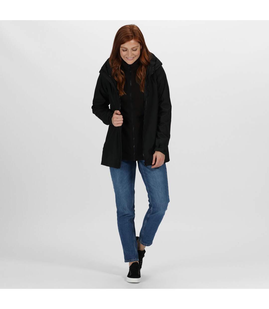 Womens/ladies classic waterproof jacket black Regatta-3
