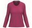 T-shirt manches longues col V - Femme - K382 - rose fuchsia-2