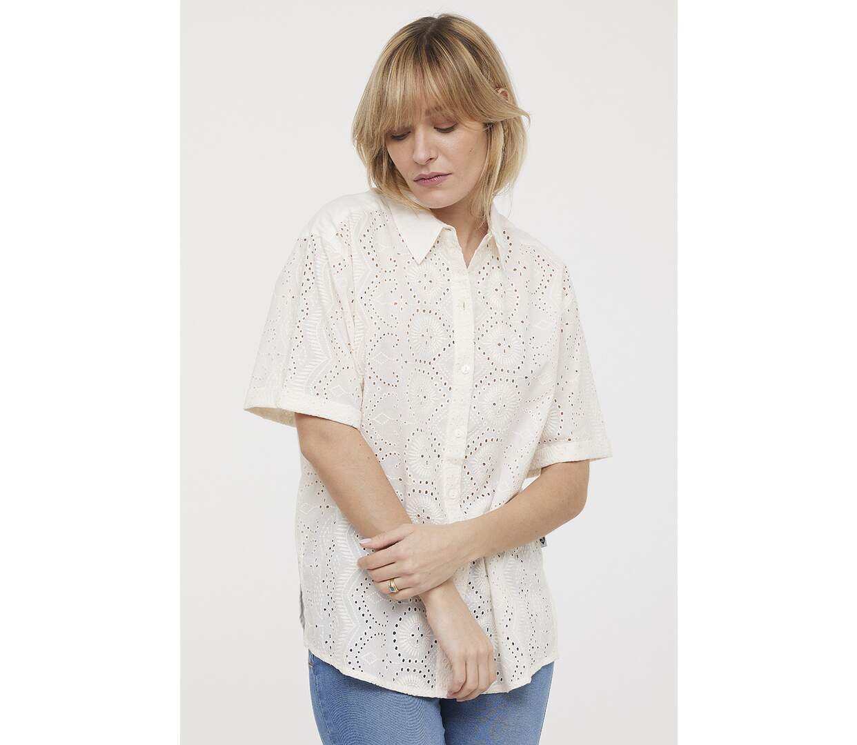 Chemise manches 3/4 coton loose DAMA-2
