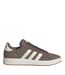 Mens Grand Court 3 Stripes Suede Flat Trainers Earth White Adidas-1