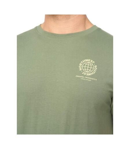T-shirt Chittingtons Homme Olive Noire Crosshatch