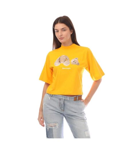 T-shirt femme jaune Palm Angels
