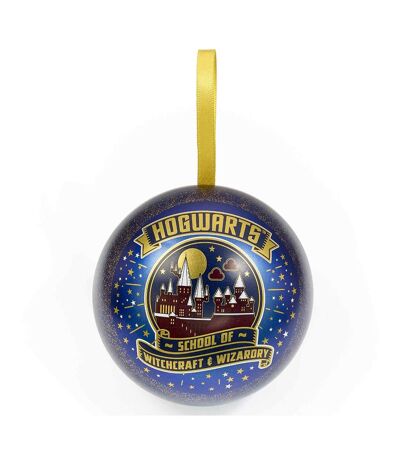 Harry Potter Hogwarts Castle Christmas Bauble (Royal Blue/Gold) (One Size) - UTTA11198