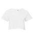 T-shirt court crop top - Femme - TR019 - blanc