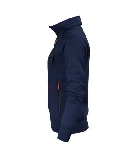 Womens/ladies Jog Sweat Jacket Navy Printer