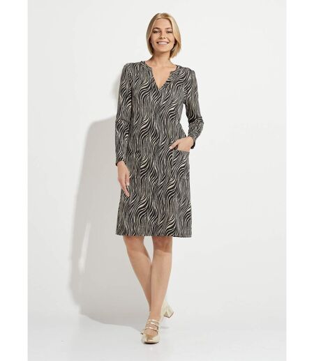 Robe ample courte jacquard zébré