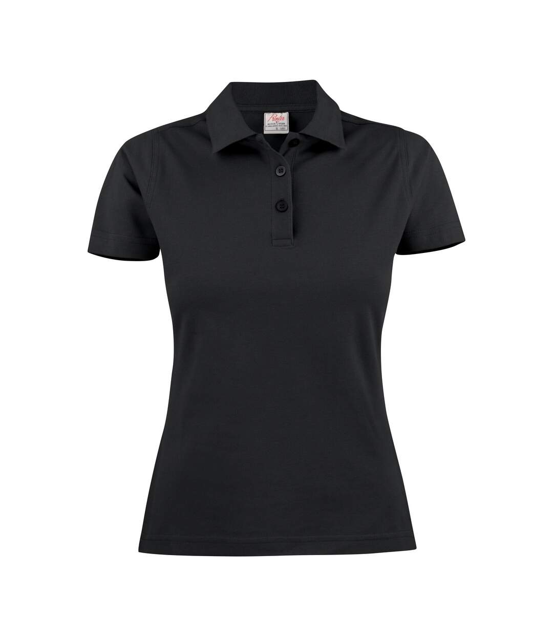 Womens/ladies Surf Light Melange Polo Shirt Black Printer-2