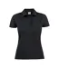 Womens/ladies Surf Light Melange Polo Shirt Black Printer-2