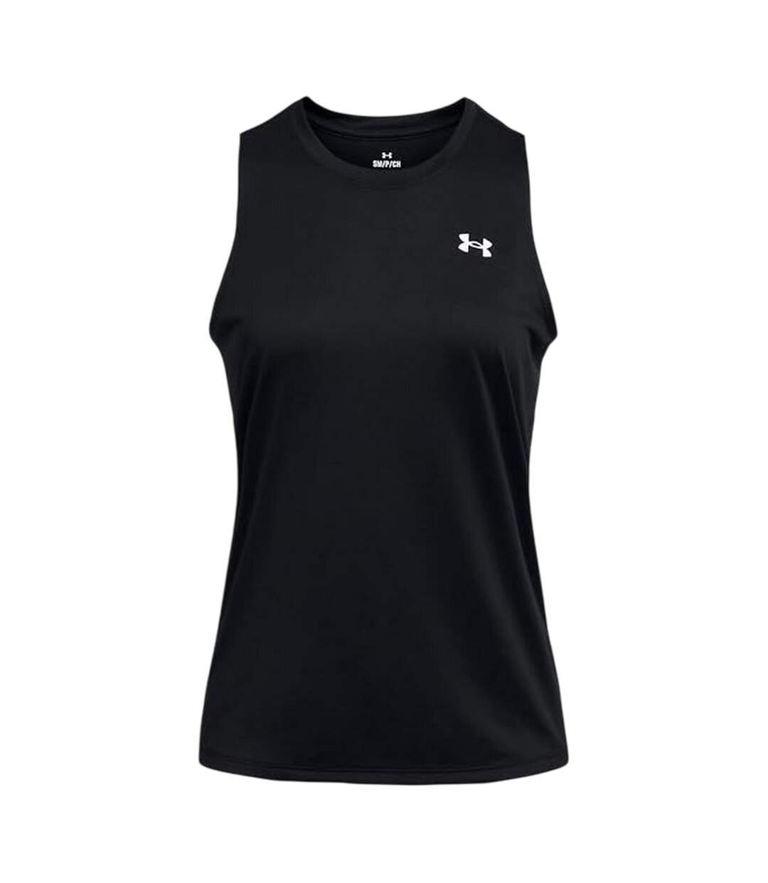 Womens/ladies Tech Solid Technical Vest Top Black White Under Armour-2