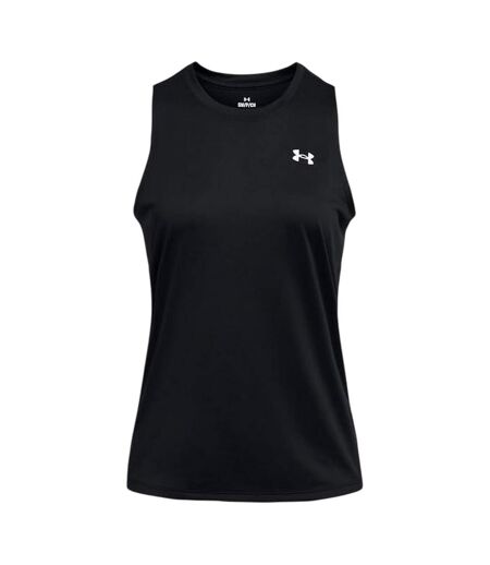 Womens/ladies Tech Solid Technical Vest Top Black White Under Armour