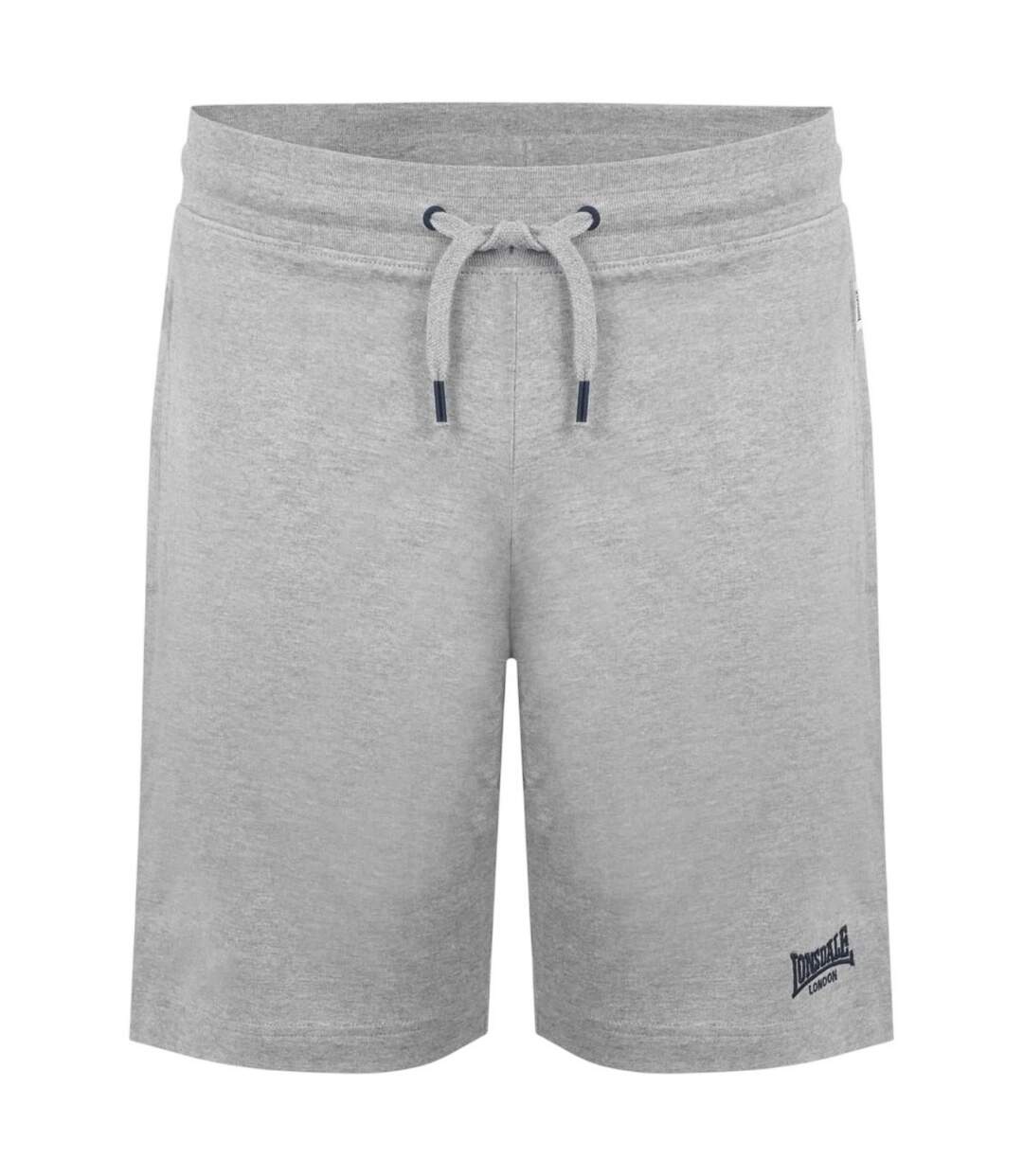 Mens Jersey Lounge Shorts Light Heather Marl Lonsdale-2