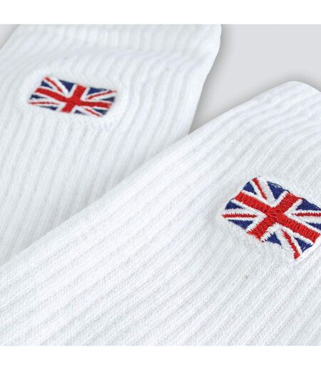 1 Pack Mens Novelty Union Jack Motif White Socks