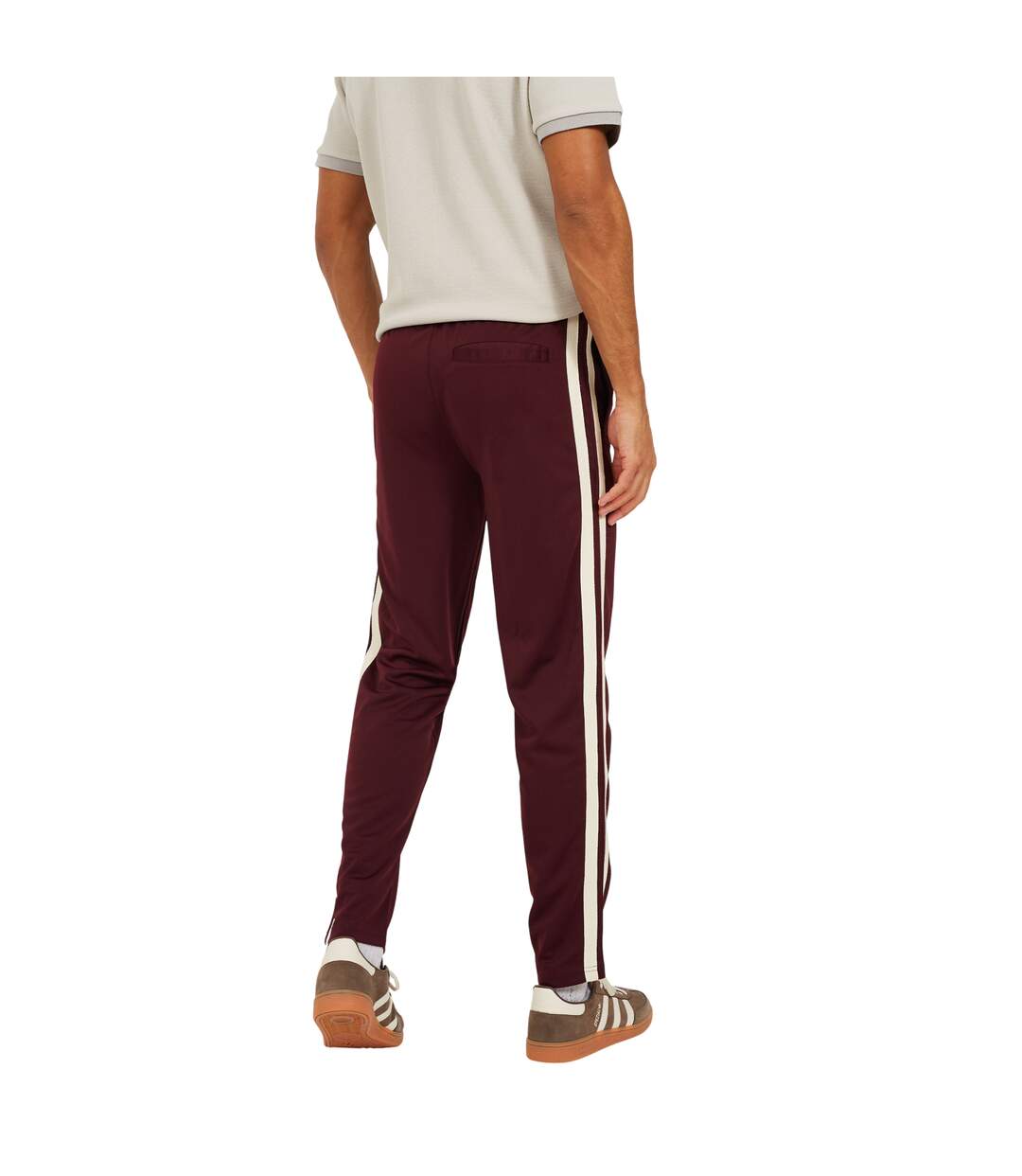Pantalon De Jogging Motif/style Rayure Latérale Homme Bordeaux Brave Soul-3