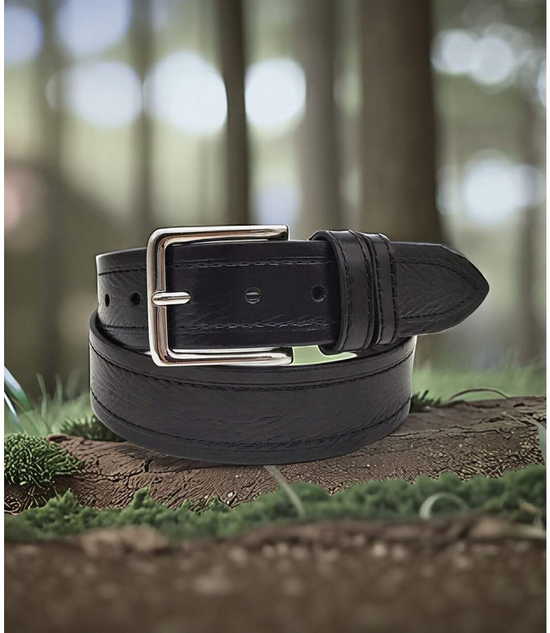 Ceinture PVC Noir - Homme - élégance Polyvalente pour un Style Chic et Sophistiqué-3