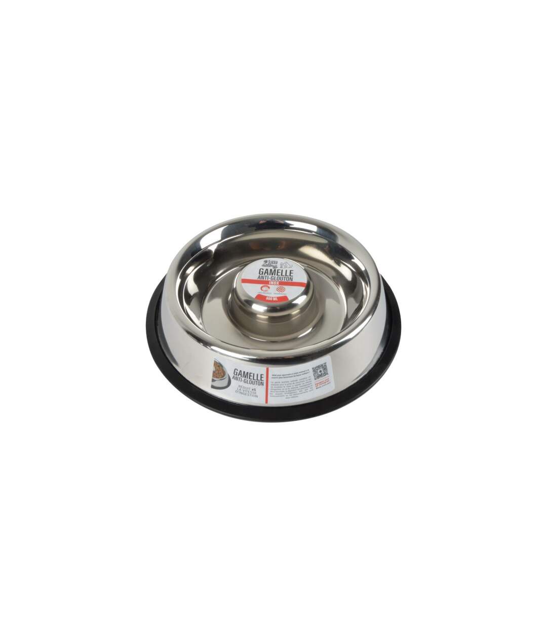 Gamelle Anti-Glouton Chien & Chat Inox 30cm Argent-3
