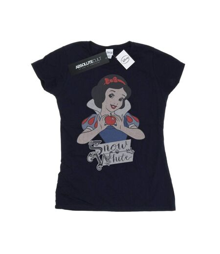Disney Princess Womens/Ladies Snow White Apple Cotton T-Shirt (Navy Blue)