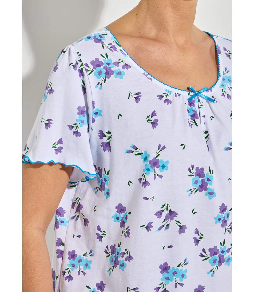 Chemise de nuit coton manches courtes-3