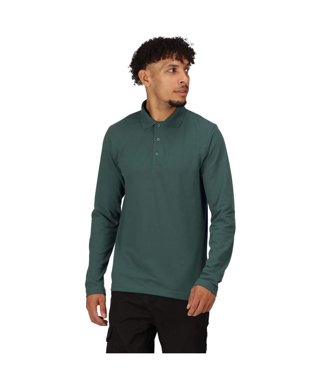 Mens pro long-sleeved polo shirt dark green Regatta