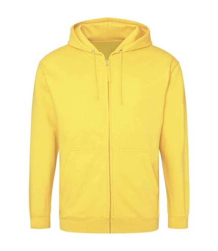 Mens full zip hoodie sun yellow Awdis