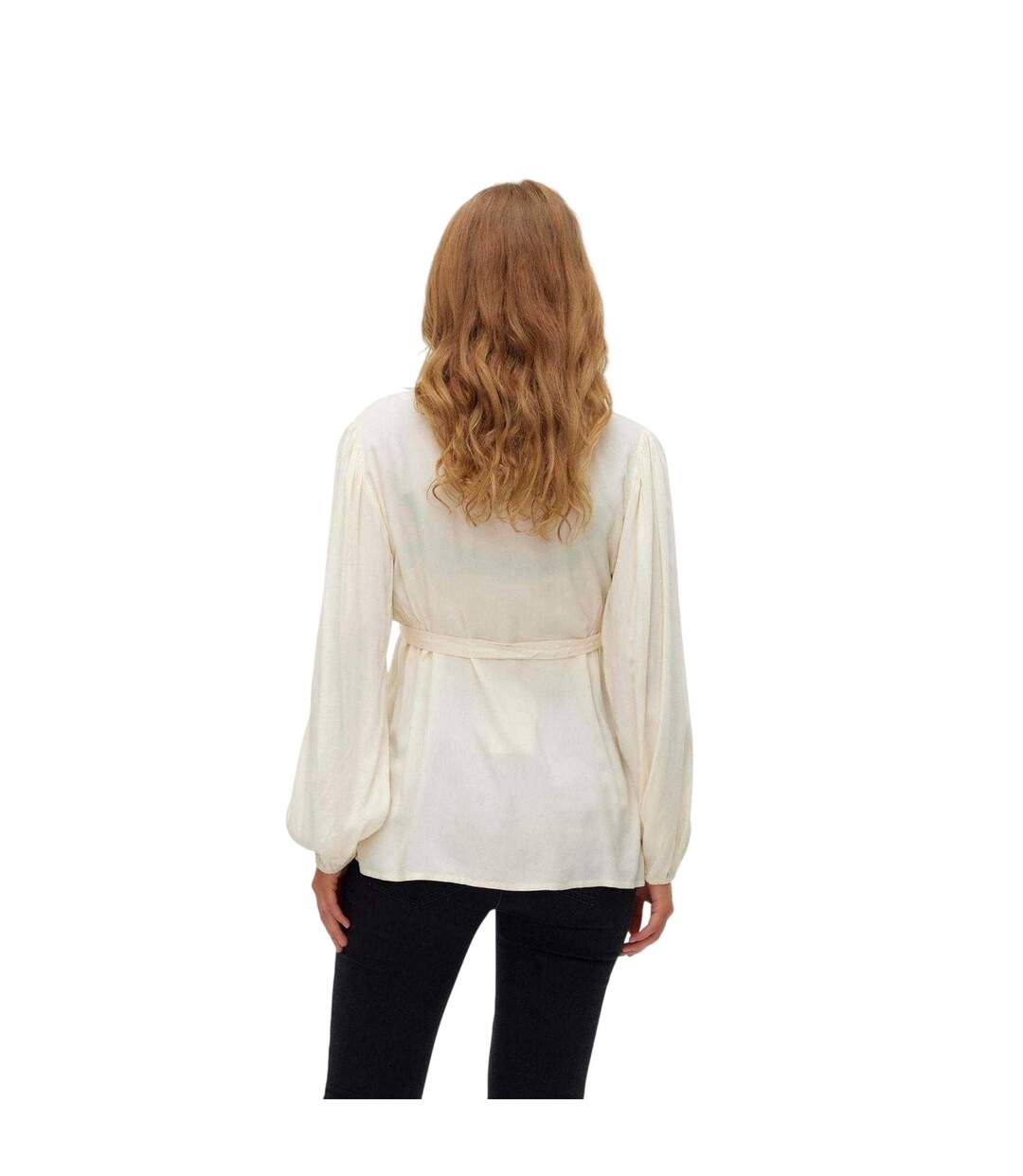 Womens/ladies Lia Maternity Long-sleeved Blouse Birch Mamalicious-3