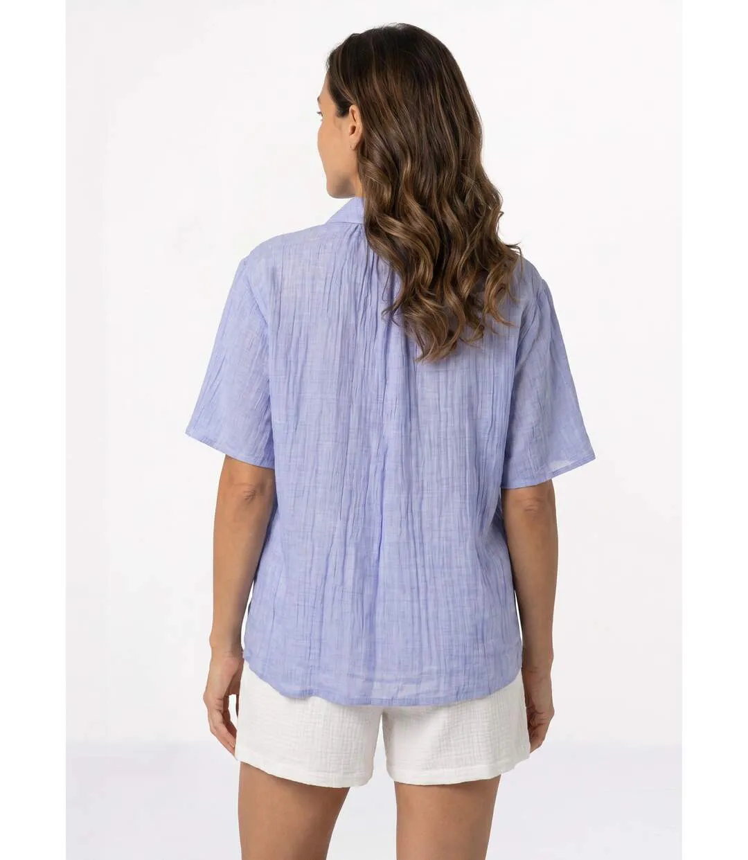 Blouse coton léger, broderies fluo-2