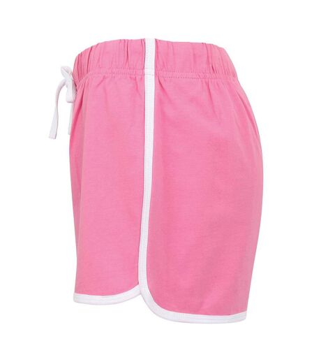 Short de sport rétro femme rose/blanc Skinni Fit