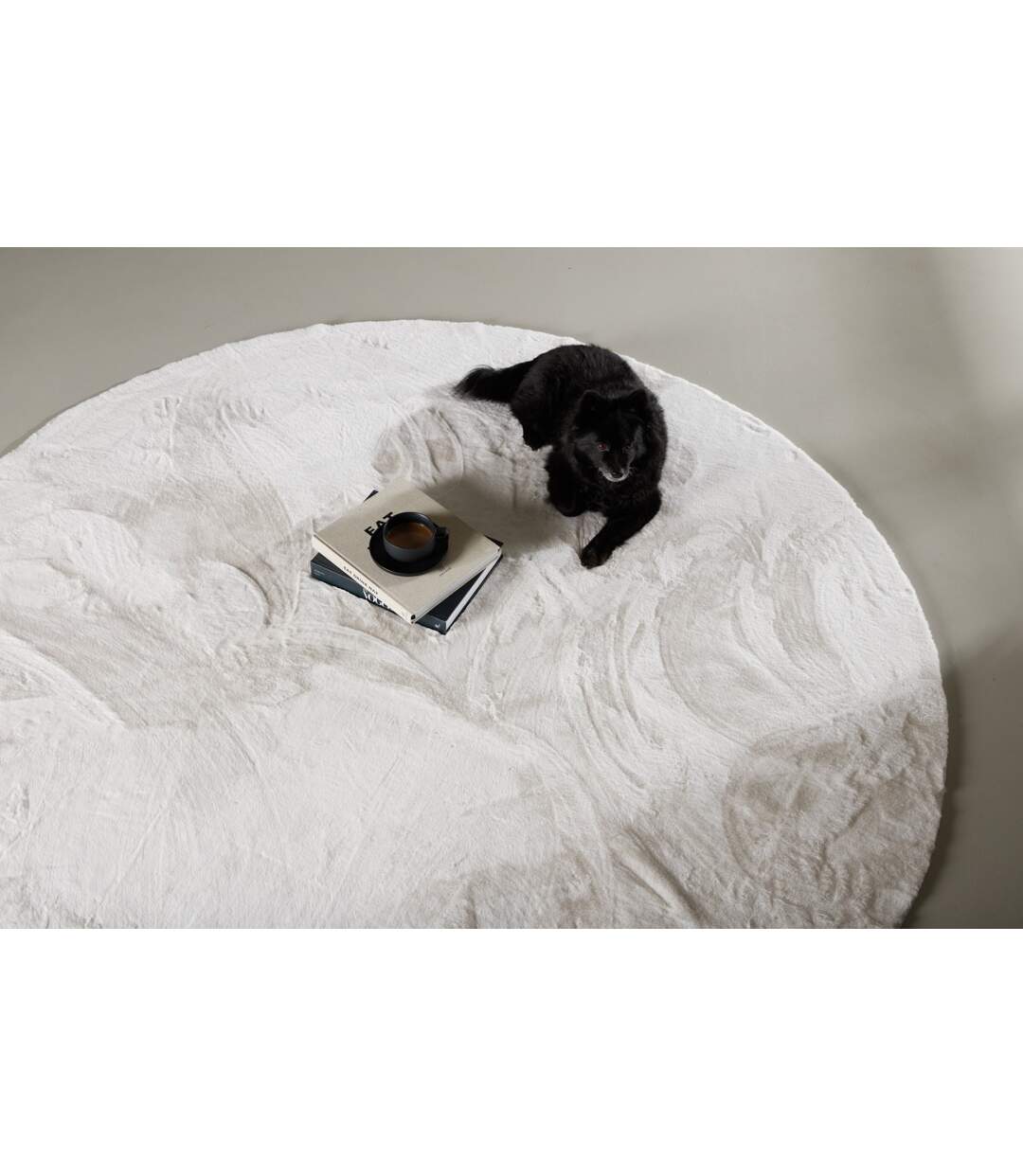 Tapis Rond Design Nina 200cm Blanc-5