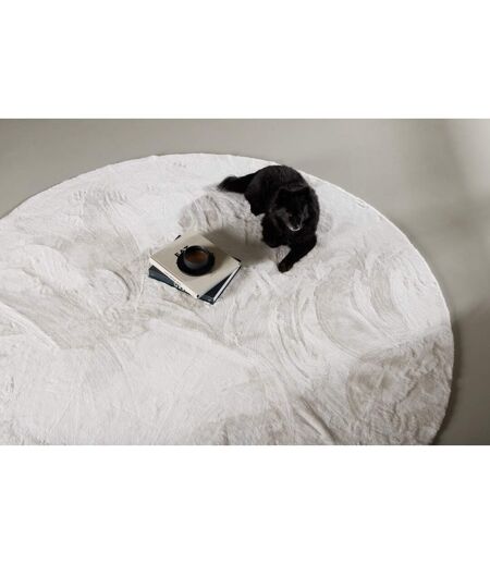 Tapis Rond Design Nina 200cm Blanc
