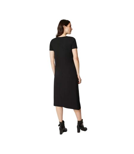 Maine Womens/Ladies Plain V Neck Short-Sleeved Midi Dress (Black) - UTDH6159