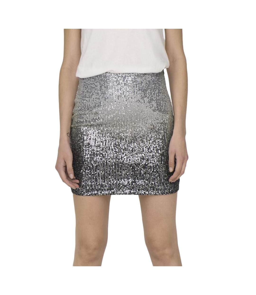 Jupe Grise à Sequins Femme JDY Milo - L-1