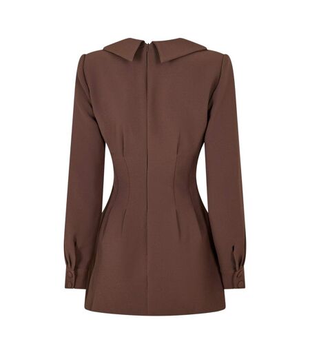 Robe Courte Motif/style Plissé Femme Marron Rougeâtre Odd Muse