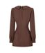 Robe Courte Motif/style Plissé Femme Marron Rougeâtre Odd Muse-3