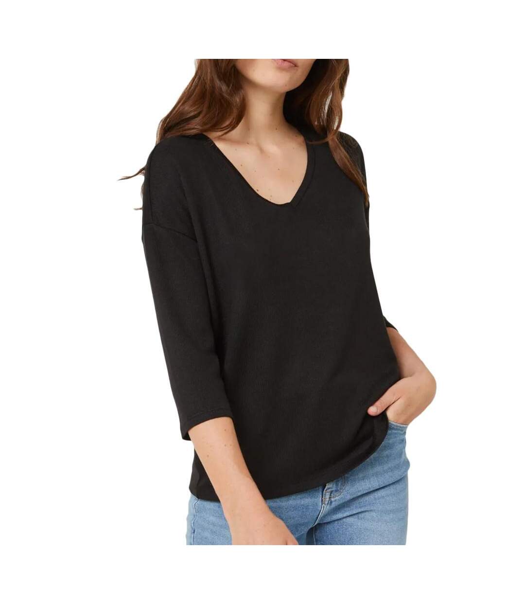 Pull noir femme vero moda brianna 3/4-1
